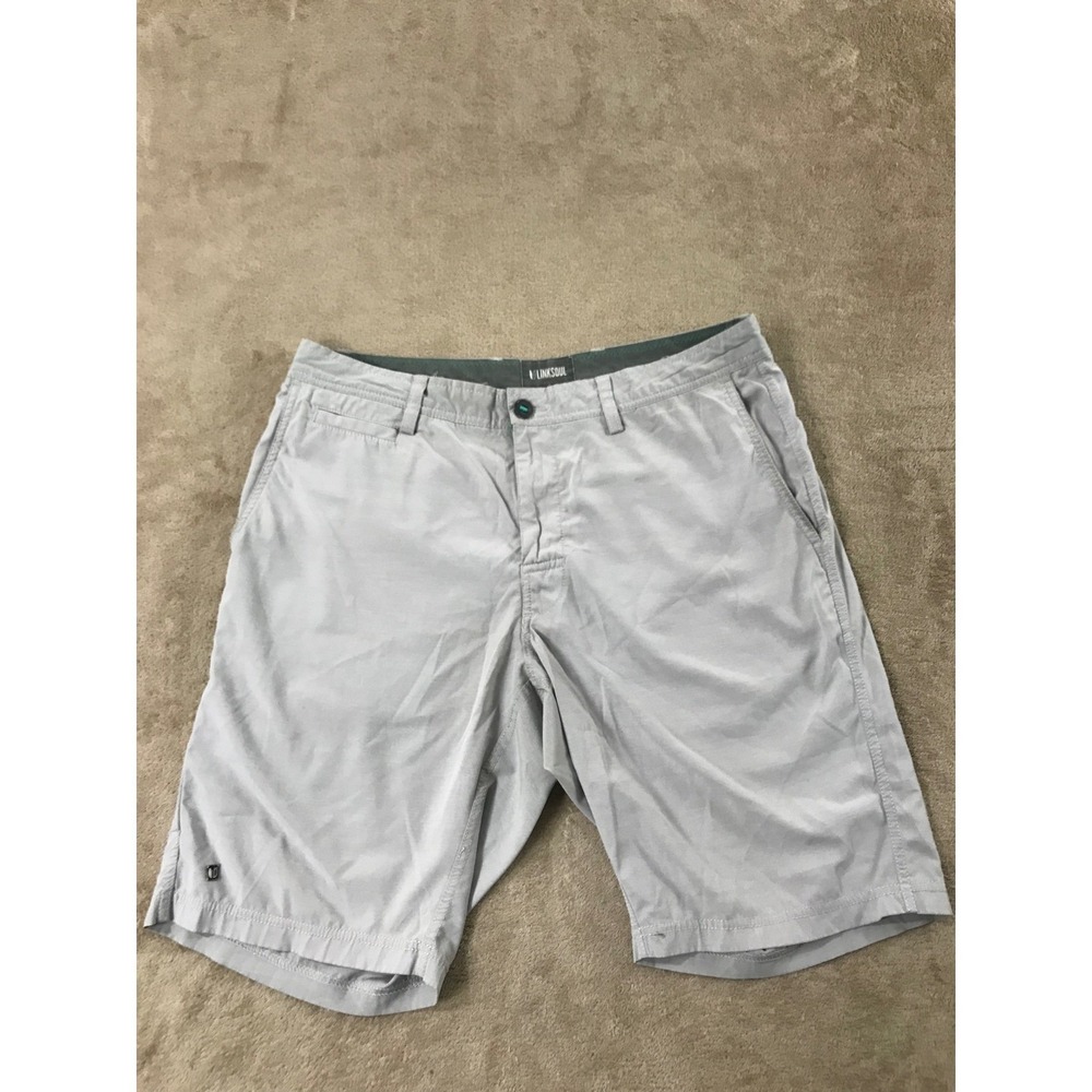 Linksoul Boardwalker Golf Shorts mens size 34 Light‎ Grey Stretch